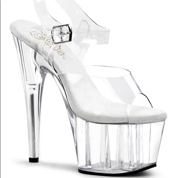Pleaser Shoes - Clear 7inch platform pleaser heels (exotic dance)